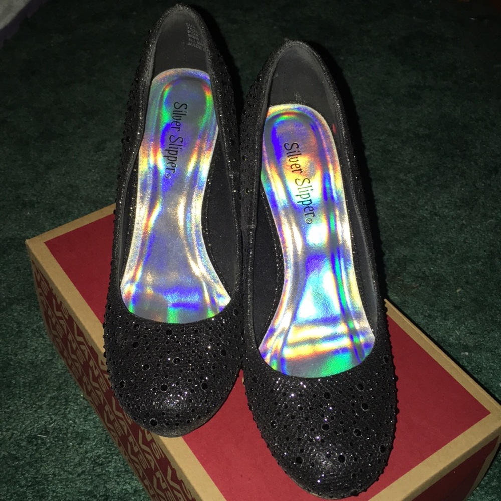 Sparkly black heels